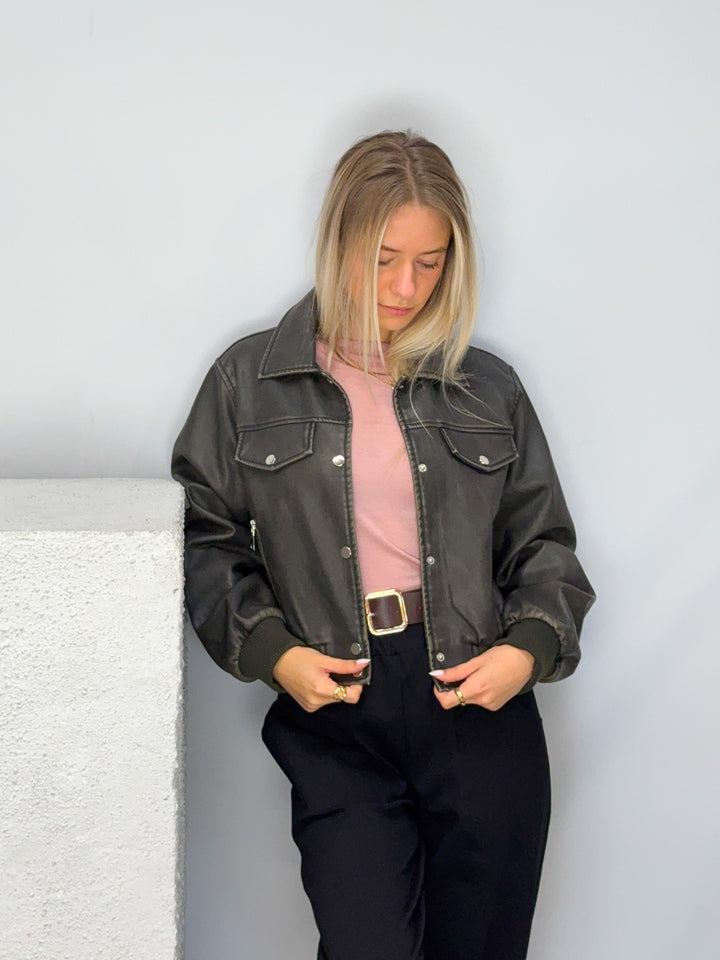 Jacke Ivy in Lederoptik
